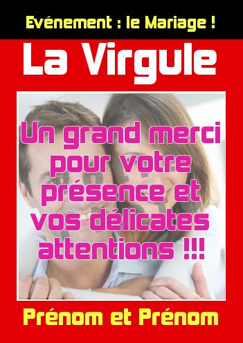 Remerciement Mariage Humour Journal Magazine avec photo à imprimer