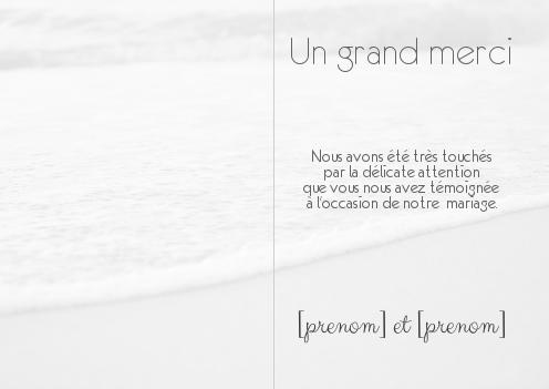 Verso Carte Remerciement Mariage Blanc Femme virtuelle