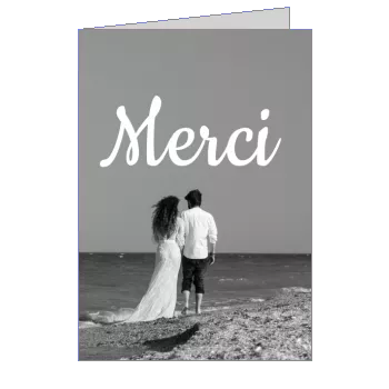 Carte Remerciement Mariage Blanc Femme à imprimer