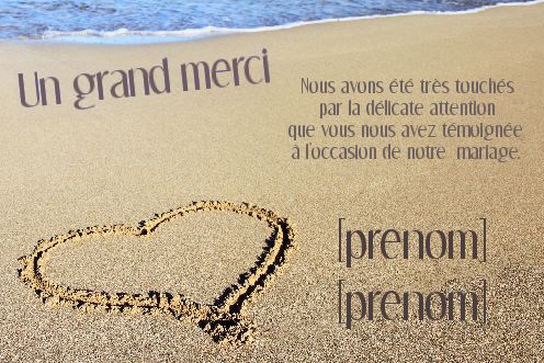 Remerciement Mariage Merci Plage virtuelle