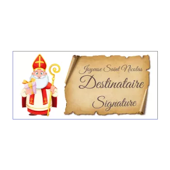 carte joyeux voeux saint nicolas dessin parchemin 