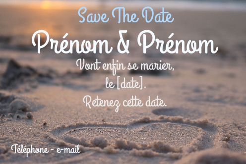 Mariage Save The Date Coeur gratuit à imprimer