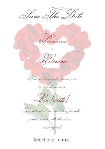 Mariage Save The Date Coeur à imprimer