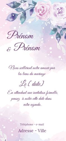 Mariage Save The Date Fleur gratuit à imprimer