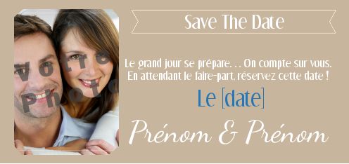 Mariage Save The Date Elegant avec photo à imprimer