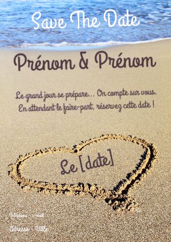 Mariage Save The Date Coeur à imprimer