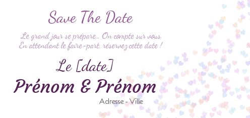Mariage Save The Date Coeur gratuit à imprimer