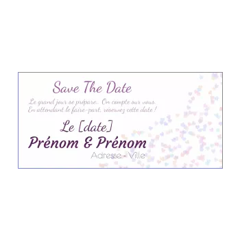 mariage save the date coeur mauve pense-bête 