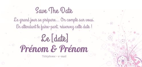 Mariage Save The Date Mauve gratuit à imprimer