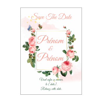 Save The Date Pour Un Mariage A Imprimer Ou Envoyer Par E Mail Gratuit