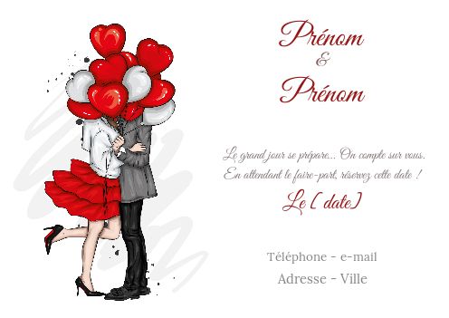 Mariage Save The Date Coeur gratuit à imprimer