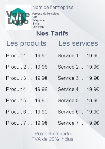 Affiche Liste Prix Gris avec photo à imprimer