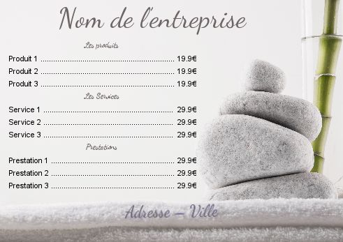 Affiche Spa Liste Pierre Prix à imprimer