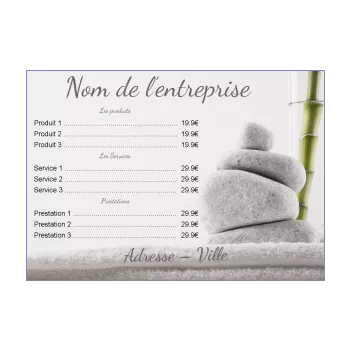 affiche spa liste pierre prix zen 