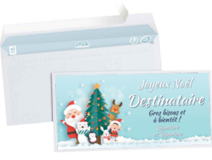 Enveloppe et carte de Noël