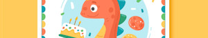 Carte d'anniversaire Dinosaure